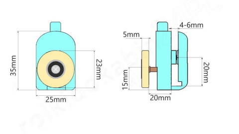 Rolka do kabiny prysznicowej uniwersal 23mm 1szt Rolka do kabiny prysznicowej uniwersal 23mm 1szt