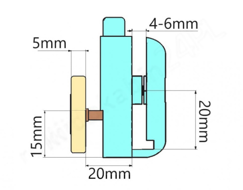 Rolka do kabiny prysznicowej uniwersal 23mm 1szt Rolka do kabiny prysznicowej uniwersal 23mm 1szt