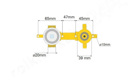 Bateria do kabiny z hydromasażem 3 funkcyjna B01-3 95mm Bateria do kabiny z hydromasażem 3 funkcyjna B01-3 95mm