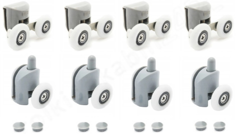 Zestaw 4 x rolka dolna D04 + górna G05 25mm Zestaw 4 x rolka dolna D04 + górna G05 25mm