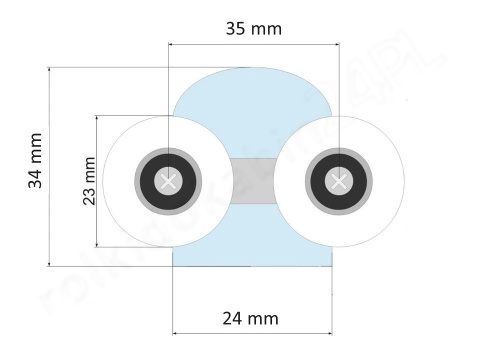 Zestaw 4 x rolka dolna D04 + górna D05 23mm Zestaw 4 x rolka dolna D04 + górna D05 23mm