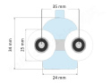 Zestaw 4 x rolka dolna + górna 05 25mm