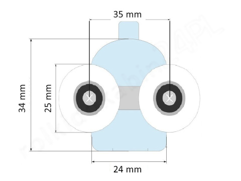 Zestaw 4 x rolka dolna + górna 05 25mm Zestaw 4 x rolka dolna + górna 05 25mm