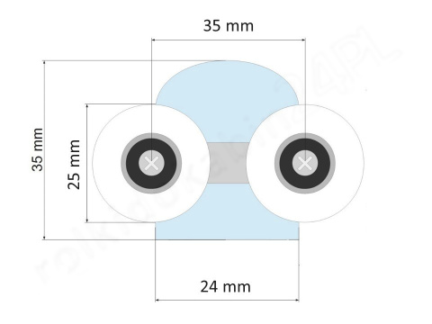 Zestaw 4 x rolka dolna + górna 05 25mm Zestaw 4 x rolka dolna + górna 05 25mm