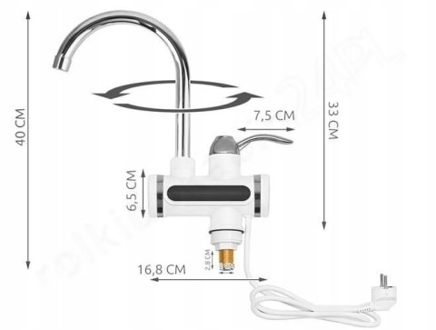 PRZEPŁYWOWY PODGRZEWACZ WODY LCD 3kW ELEKTRYCZNY PRZEPŁYWOWY PODGRZEWACZ WODY LCD 3kW ELEKTRYCZNY