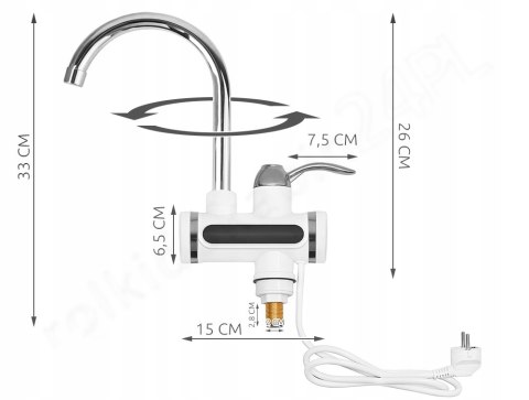 PRZEPŁYWOWY PODGRZEWACZ WODY LCD 3kW ELEKTRYCZNY PRZEPŁYWOWY PODGRZEWACZ WODY LCD 3kW ELEKTRYCZNY