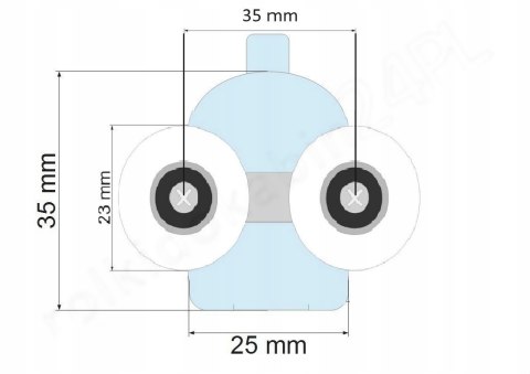 Rolka do kabiny dolna D05-1 23mm podwójna